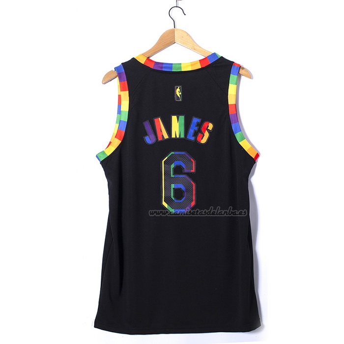 Camiseta Los Angeles Lakers LeBron James NO 6 Fashion Royalty 2022-23 Negro